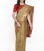 CLASSICATE From The House Of The Chennai Silks Beige Dharmavaram Silk With Running Blouse