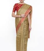 CLASSICATE From The House Of The Chennai Silks Beige Dharmavaram Silk With Running Blouse