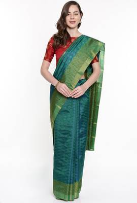CLASSICATE From The House Of The Chennai Silks Green Dharmavaram Silk With Running Blouse 1