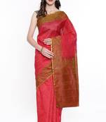 CLASSICATE From The House Of The Chennai Silks Red Dharmavaram Silk With Running Blouse