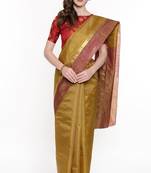 CLASSICATE From The House Of The Chennai Silks Mustard Dharmavaram Silk With Running Blouse