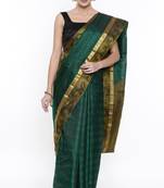 CLASSICATE From The House Of The Chennai Silks Green Dharmavaram Silk With Running Blouse