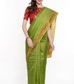 CLASSICATE From The House Of The Chennai Silks Green Dharmavaram Silk With Running Blouse