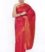 CLASSICATE From The House Of The Chennai Silks Red Dharmavaram Silk With Running Blouse