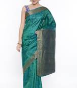 CLASSICATE From The House Of The Chennai Silks Green Dharmavaram Silk With Running Blouse