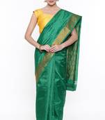 CLASSICATE From The House Of The Chennai Silks Green Dharmavaram Silk With Running Blouse