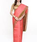 CLASSICATE From The House Of The Chennai Silks Peach Dharmavaram Silk With Running Blouse