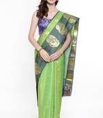 CLASSICATE From The House Of The Chennai Silks Green Dharmavaram Silk With Running Blouse