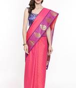CLASSICATE From The House Of The Chennai Silks Pink Dharmavaram Silk With Running Blouse