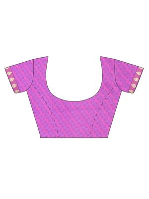 CLASSICATE From The House Of The Chennai Silks Pink Dharmavaram Silk With Running Blouse 5