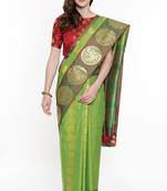CLASSICATE From The House Of The Chennai Silks Green Dharmavaram Silk With Running Blouse