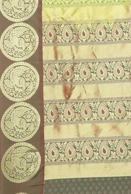CLASSICATE From The House Of The Chennai Silks Green Dharmavaram Silk With Running Blouse 4