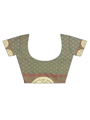 CLASSICATE From The House Of The Chennai Silks Green Dharmavaram Silk With Running Blouse 5