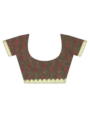 CLASSICATE From The House Of The Chennai Silks Golden Dharmavaram Silk With Running Blouse 5