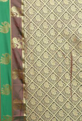 CLASSICATE From The House Of The Chennai Silks Green Dharmavaram Silk With Running Blouse 4
