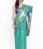 CLASSICATE From The House Of The Chennai Silks Green Dharmavaram Silk With Running Blouse