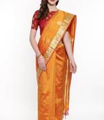 CLASSICATE From The House Of The Chennai Silks Golden Dharmavaram Silk With Running Blouse