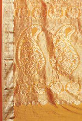 CLASSICATE From The House Of The Chennai Silks Golden Dharmavaram Silk With Running Blouse 4