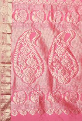 CLASSICATE From The House Of The Chennai Silks Pink Dharmavaram Silk With Running Blouse 4