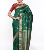 CLASSICATE From The House Of The Chennai Silks Green Dharmavaram Silk With Running Blouse