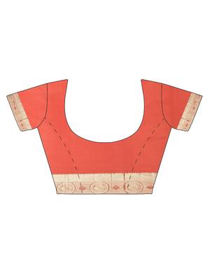 CLASSICATE From The House Of The Chennai Silks Orange Dharmavaram Silk With Running Blouse 5