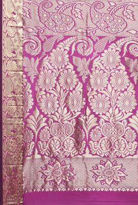 CLASSICATE From The House Of The Chennai Silks Purple Dharmavaram Silk With Running Blouse 4