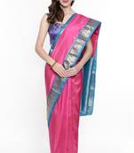 CLASSICATE From The House Of The Chennai Silks Pink Kanjivaram Silk With Running Blouse