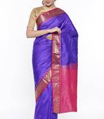 CLASSICATE From The House Of The Chennai Silks Blue Kanjivaram Silk With Running Blouse