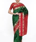 CLASSICATE From The House Of The Chennai Silks Green Kanjivaram Silk With Running Blouse