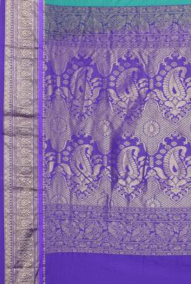 CLASSICATE From The House Of The Chennai Silks Green Kanjivaram Silk With Running Blouse 4