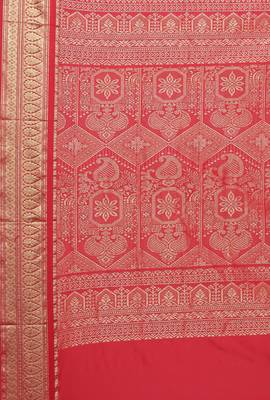 CLASSICATE From The House Of The Chennai Silks Orange Kanjivaram Silk With Running Blouse 4
