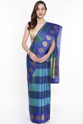 CLASSICATE From The House Of The Chennai Silks Multicolor Organza Saree With Running Blouse 1