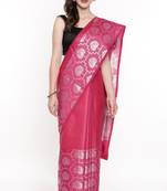 CLASSICATE From The House Of The Chennai Silks Pink Organza Saree With Running Blouse