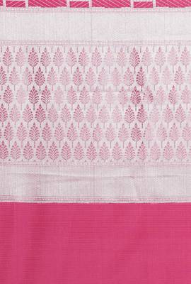 CLASSICATE From The House Of The Chennai Silks Pink Organza Saree With Running Blouse 4