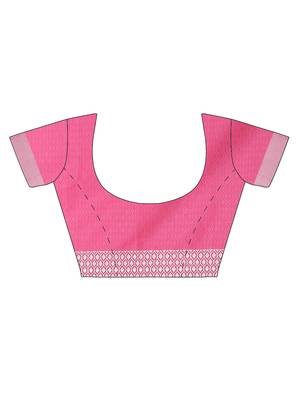 CLASSICATE From The House Of The Chennai Silks Pink Organza Saree With Running Blouse 5