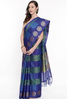 CLASSICATE From The House Of The Chennai Silks Multicolor Organza Saree With Running Blouse 2
