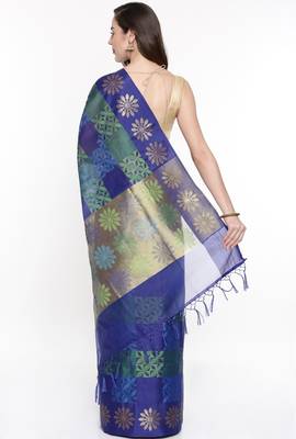 CLASSICATE From The House Of The Chennai Silks Multicolor Organza Saree With Running Blouse 3
