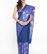 CLASSICATE From The House Of The Chennai Silks Blue Organza Saree With Running Blouse