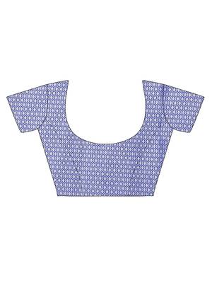 CLASSICATE From The House Of The Chennai Silks Blue Organza Saree With Running Blouse 5