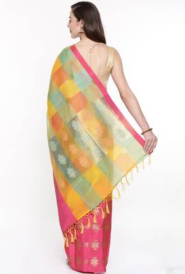 CLASSICATE From The House Of The Chennai Silks Multicolor Organza Saree With Running Blouse 3