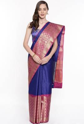 CLASSICATE From The House Of The Chennai Silks Multicolor Organza Saree With Running Blouse 1
