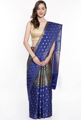 CLASSICATE From The House Of The Chennai Silks Multicolor Organza Saree With Running Blouse 1