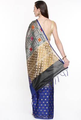 CLASSICATE From The House Of The Chennai Silks Multicolor Organza Saree With Running Blouse 3