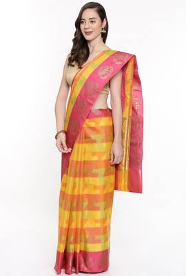 CLASSICATE From The House Of The Chennai Silks Multicolor Organza Saree With Running Blouse 2