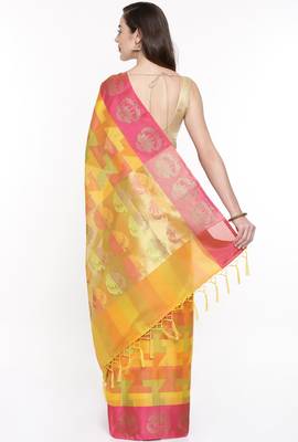 CLASSICATE From The House Of The Chennai Silks Multicolor Organza Saree With Running Blouse 3