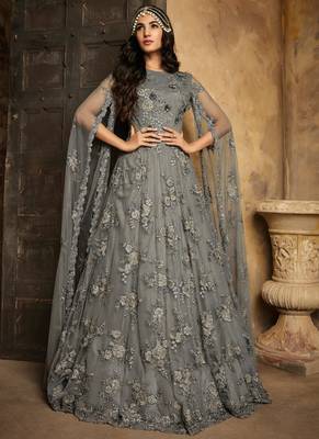 Grey embroidered santoon salwar 1