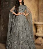 Grey embroidered santoon salwar