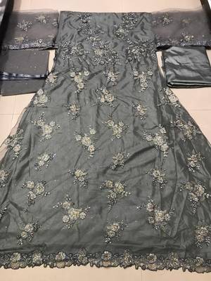 Grey embroidered santoon salwar 2