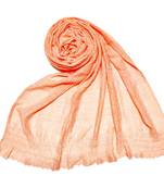 Orange Premium Plain Cotton Hijab