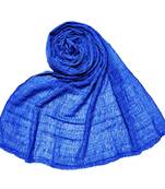 Blue  Premium Plain Cotton Hijab